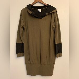 FP Movement Free People Green Black Hooded Dress S